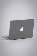 3D Object Apple MacBook Pro Laptop view from behind with apple logo light.