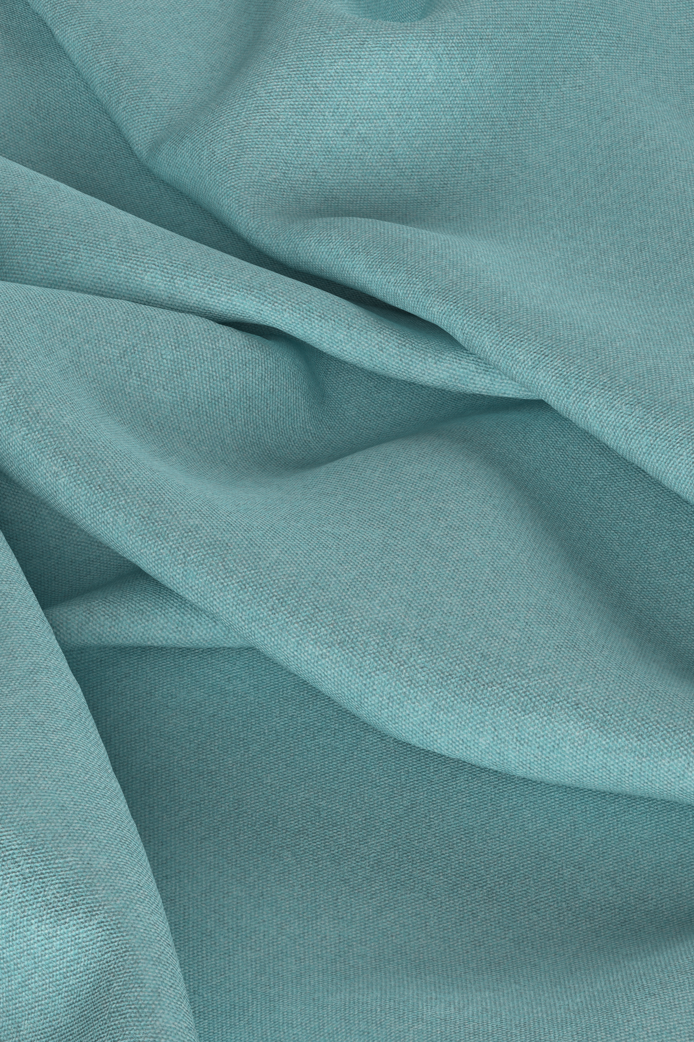 Digital fabric, light blue worsted wool suiting. Fabric is draped on ground with loose folds, fills entire frame.